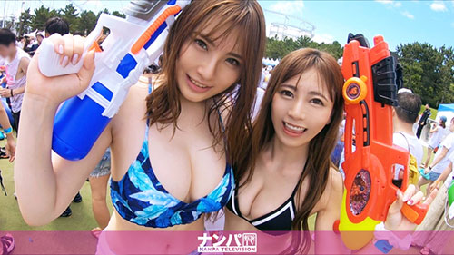 [200GANA-2142]在某主题公园发现的泳装美女二人组！ 